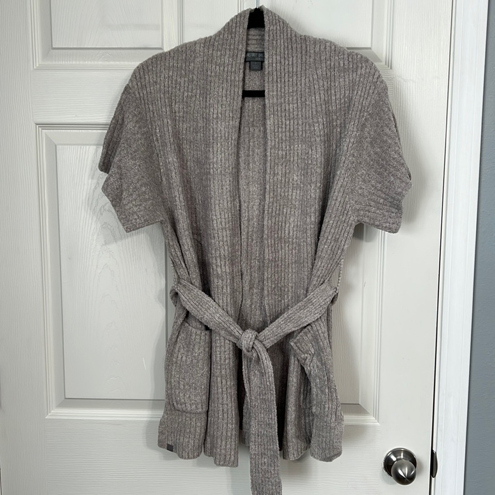 Barefoot Dreams Short Sleeve Cardigan with Belt